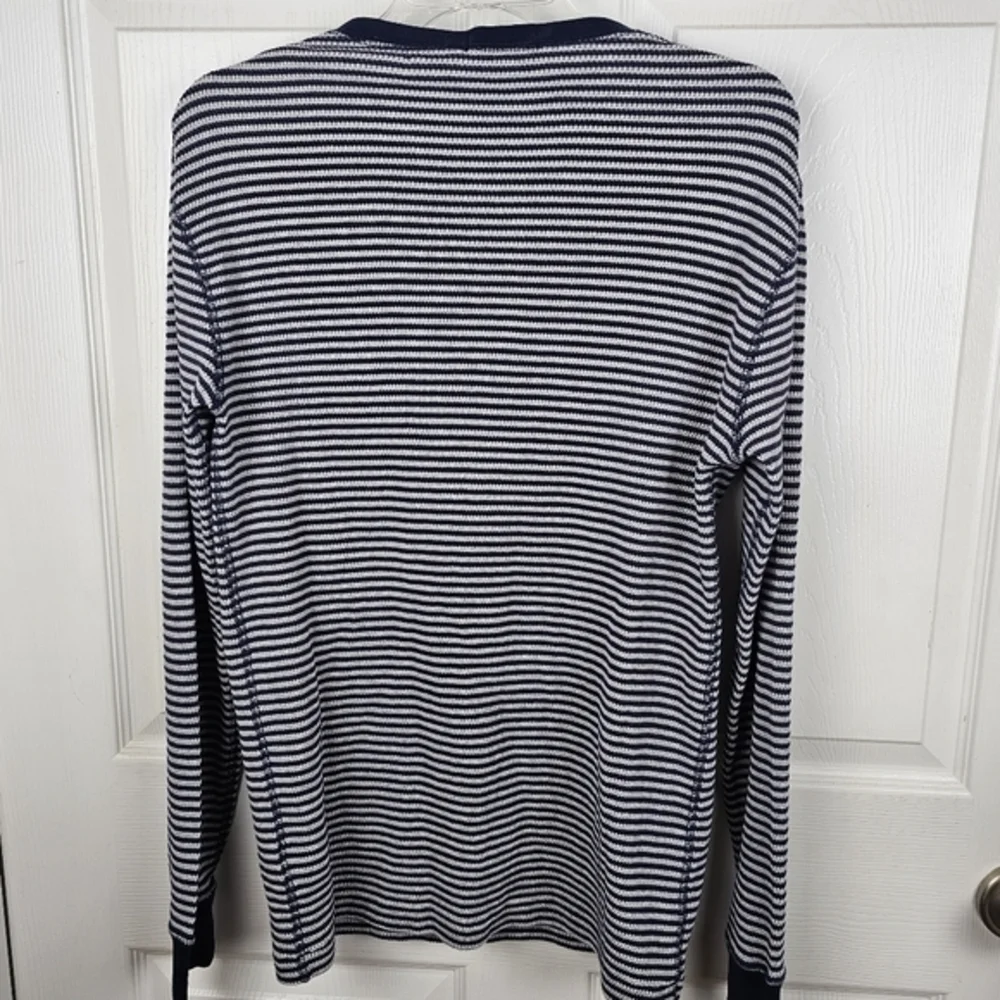 Polo Ralph Lauren S Stripe Thermal Henley Long Sleeve Waffle Knit Pony Shirt NWT